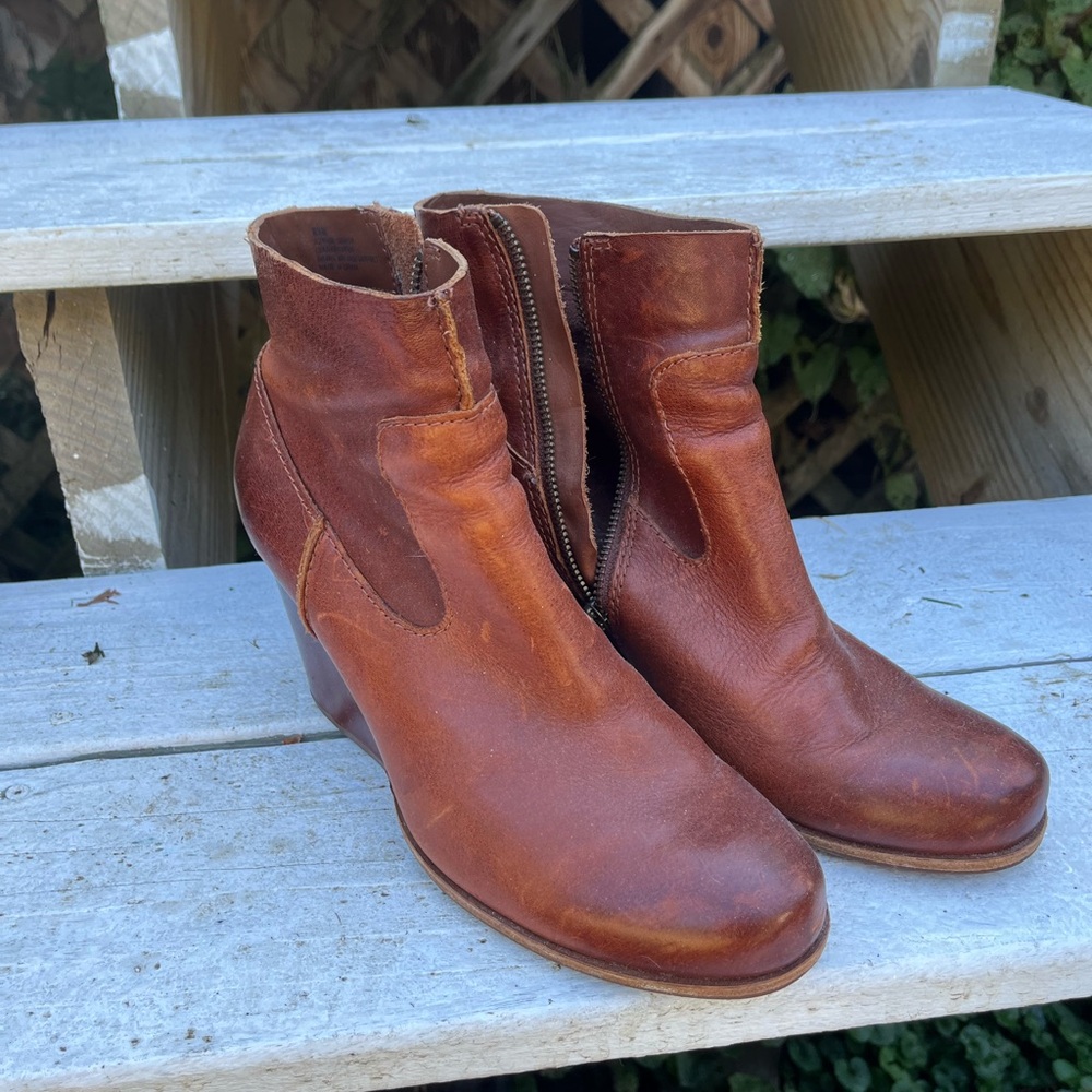 Kork-Ease Tan Leather Ankle Booties